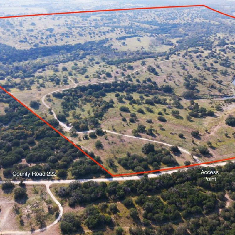 Aerial boundaries demarcated for Egg Creek Ranch, Hamilton, Hamilton County - Texas